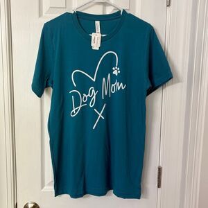 Teal Dog Mom graphic tee Small medium and 2xl available